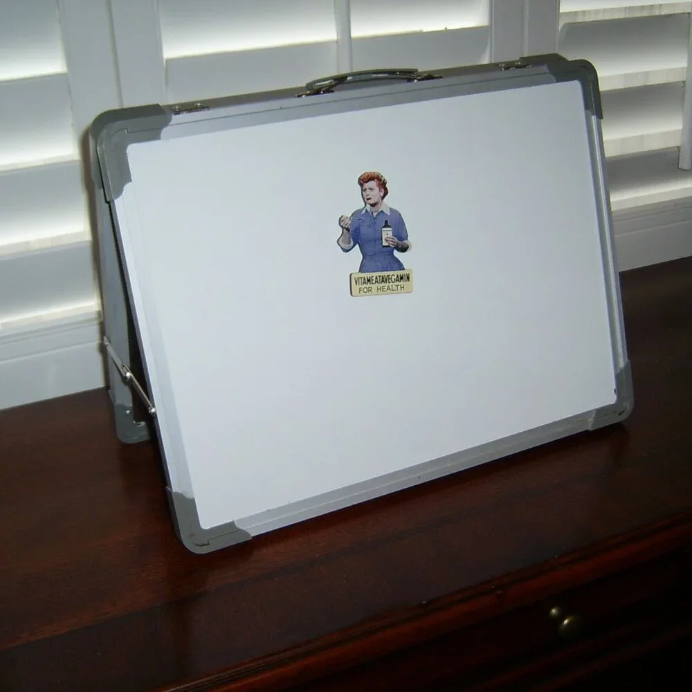 Dry Eraser Monthly Calendar & White Board, Double-Sided w/Handle